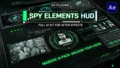 Spy HUD Elements: interfaz de vigilancia, seguimiento e inteligencia para After Effects