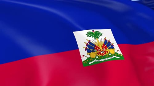 Animated Haiti National Flag Waving Loop