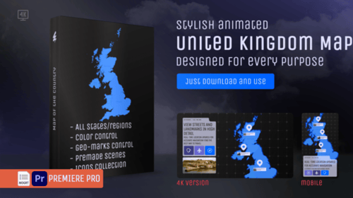 United Kingdom Map – UK & Great Britain MOGRT Kit