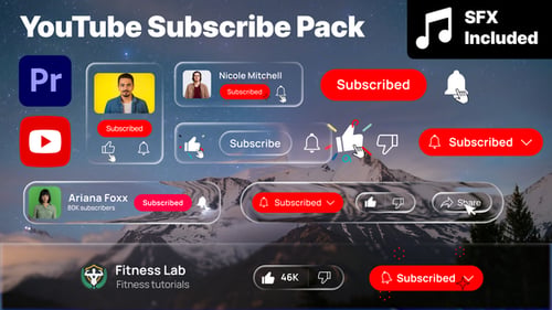 Liquid Glass YouTube Subscribe Pack