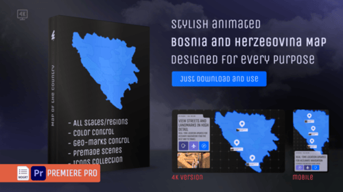 Bosnia and Herzegovina Map – MOGRT Kit