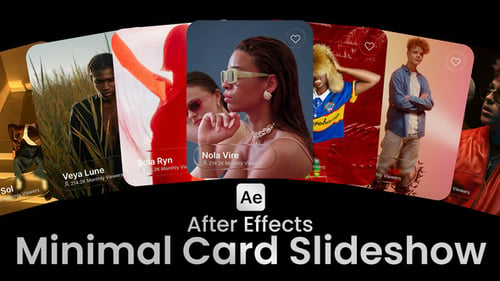 Minimal Card Slideshow For After Effects