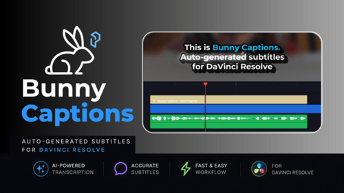 Bunny Captions - Bold Shadow | Auto-Generated Subtitles for DaVinci