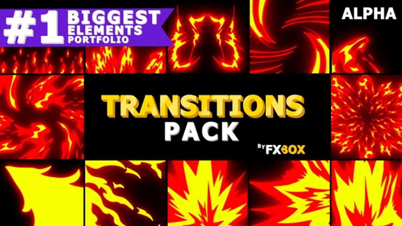 Animated Fire Transitions and Elements Pack, Transitions Motion ...
