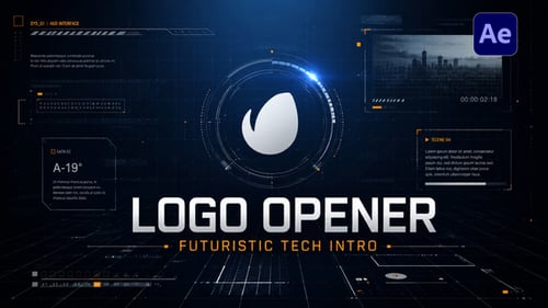 Logo Opener - Futuristic Technology Logo Intro For After Effects