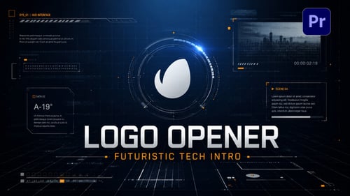 Logo Opener - Futuristic Technology Logo Intro For Premiere Pro
