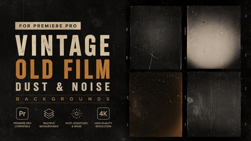 Vintage Old Film Dust & Noise Backgrounds MOGRT