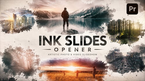 Ink Slides Opener - Artistic Photo And Video Slideshow For Premiere Pro