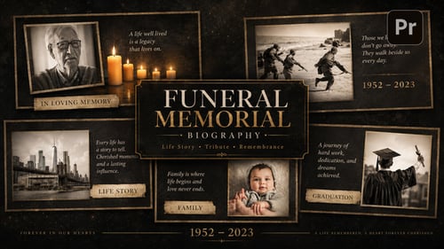 Funeral Memorial Biography For Premiere Pro - Life Story Tribute And Remembrance Video