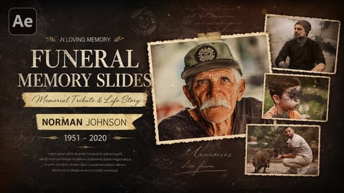 Funeral Memory Slides - Memorial Tribute And Life Story For After Effects