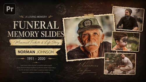 Funeral Memory Slides For Premiere Pro - Memorial Tribute And Life Story