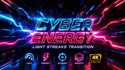 Cyber Energy light streaks transition 4K | Vertical