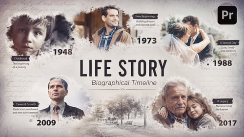 Life Story For Premiere Pro - Biographical Life Journey Timeline