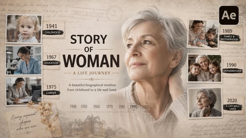 Story Of Woman - Biographical Life Journey And Memorial Tribute For After Effects