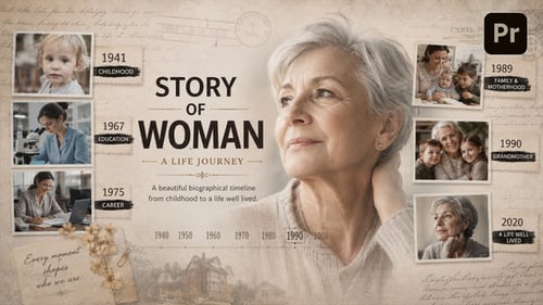 Story Of Woman For Premiere Pro - Biographical Life Journey And Memorial Tribute