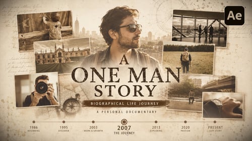 A One Man Story: viaje biográfico por la vida y documental personal para After Effects