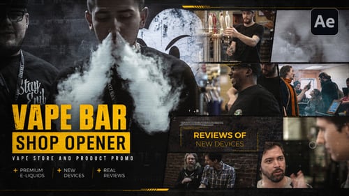 Vape Bar Shop Opener - Vape Store And Product Promo For After Effects