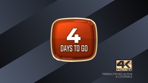 4 Days To Go Countdown Animation 4K