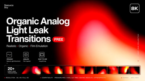 Organic Analog Light Leak Transitions For FCPX