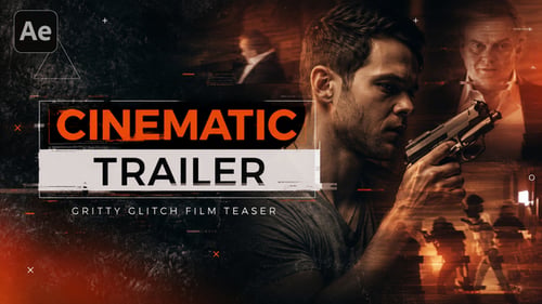 Cinematic Trailer - Gritty Glitch Film Teaser For After Effects