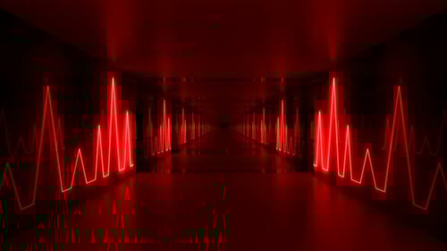 Red Neon Waves Tunnel