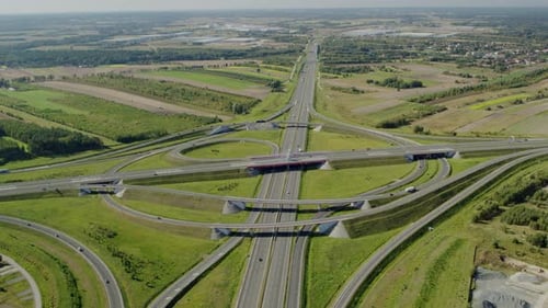 Aerial View Of Highway Interchange