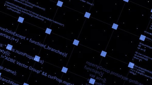 Futuristic Digital Code Grid Network Background Animation