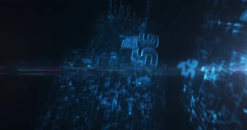 Cyber security and digital network protection symbols loop concept