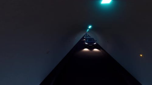 Voitures 3D Tunnel Highway Road Fausse voiture de science-fiction