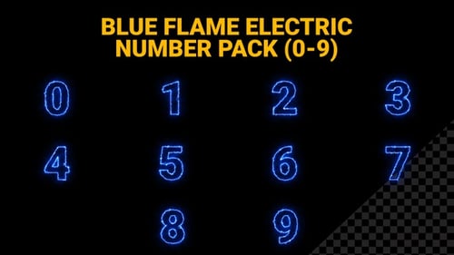 Dynamic Electric Blue Numbers Pack Reveal with Neon Energy