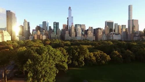 Manhattan New York City Skyscrapers Cityscape Buildings View Background