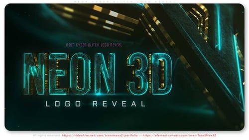 Neon Cyber Glitch Logo Reveal