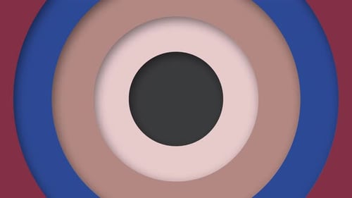 abstraktes Logo Promo-Muster von Kreisen mit dem Effekt der Verschiebung mehrfarbige saubere Ringe anim