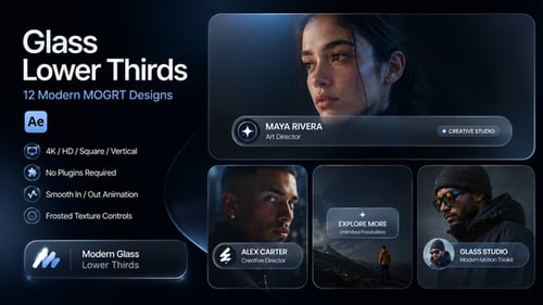 Glassmorphism Lower Thirds for After Effects – 12 Modern Designs