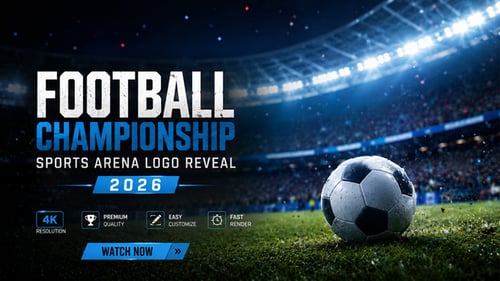 Vertical Football Championship Sports Arena Logo Reveal 2026 MOGRT