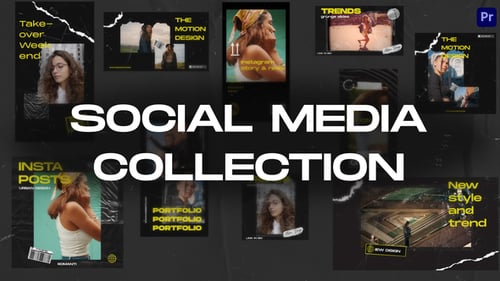 30in1 Grunge Social Media Collection Mogrt