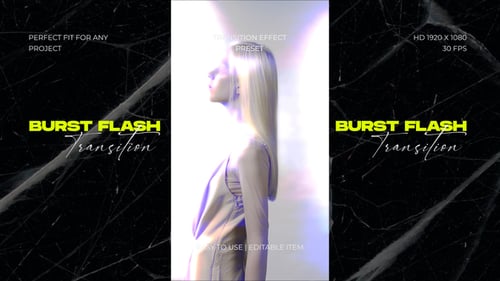 High Energy White Flash and Digital Glitch Transitions