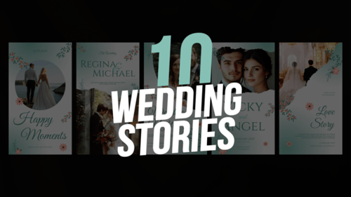 Elegant Wedding Stories and Vertical Invitations Pack