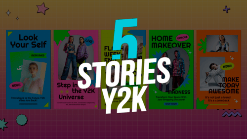 Y2K Retro Style Vertical Social Media Stories Animation