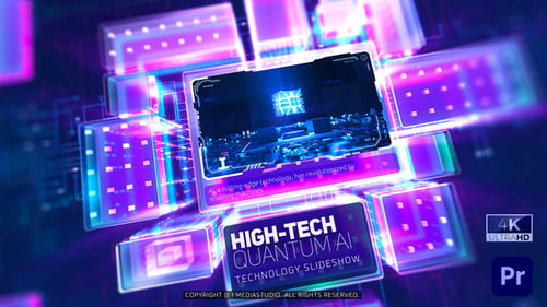 High-Tech Quantum AI Technology Slideshow - Premiere Pro
