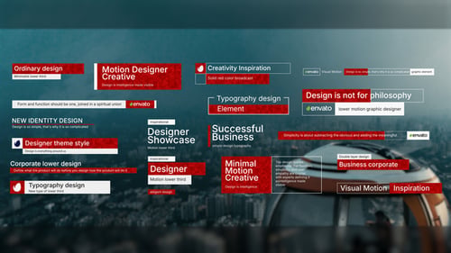 Professional Corporate Lower Thirds with Modern Red Accents