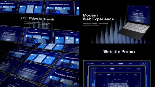 Modern Website Landing Page Promo with Blue UI Design