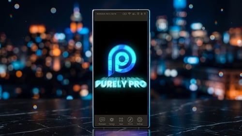 Futuristic Logo Animation Reveal on Mobile Smartphone Screen