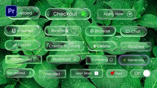 Animated Liquid Glass UI Buttons and Interactive Overlay Pack