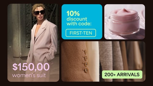 Modern Fashion Promo Slideshow with Clean Grid Layouts