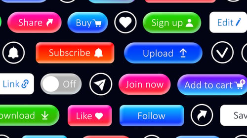 Animated Glossy Gradient Social Media and Web Buttons Pack