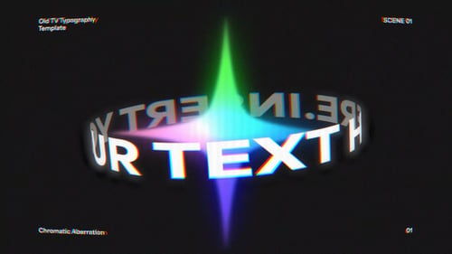 Neon Glitch Distortion Animated Typography Titles