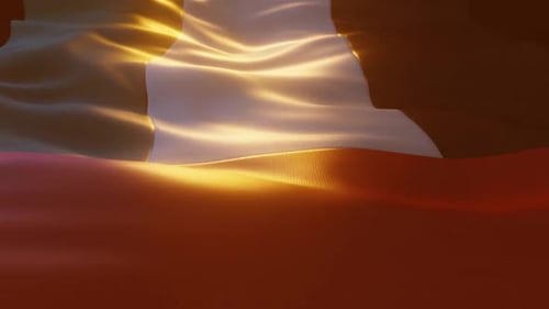 Smooth Waving Flag Background with Golden Light