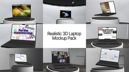 Realistic 3D Laptop Mockup Pack