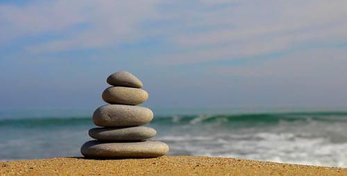 Zen Stones On The Beach